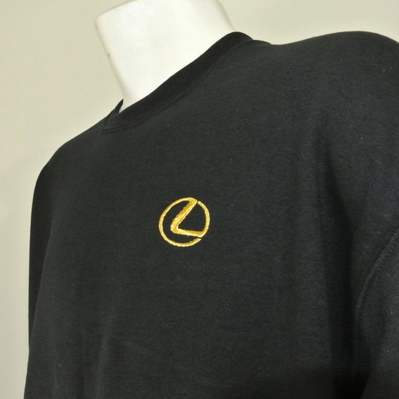 LEXUS Gold Logo Car Dealership Black Sweatshirt Employee Uniform Shirt Size M - Picture 3 of 15